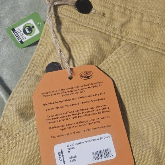 Patagonia Hemp All Season Overalls - Med/LONG inseam(NEW WITH TAGS) - Picture 4 of 6